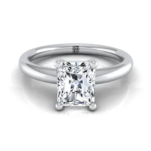 The Tori Solitaire Engagement Ring Setting for Radiant Diamonds in Platinum