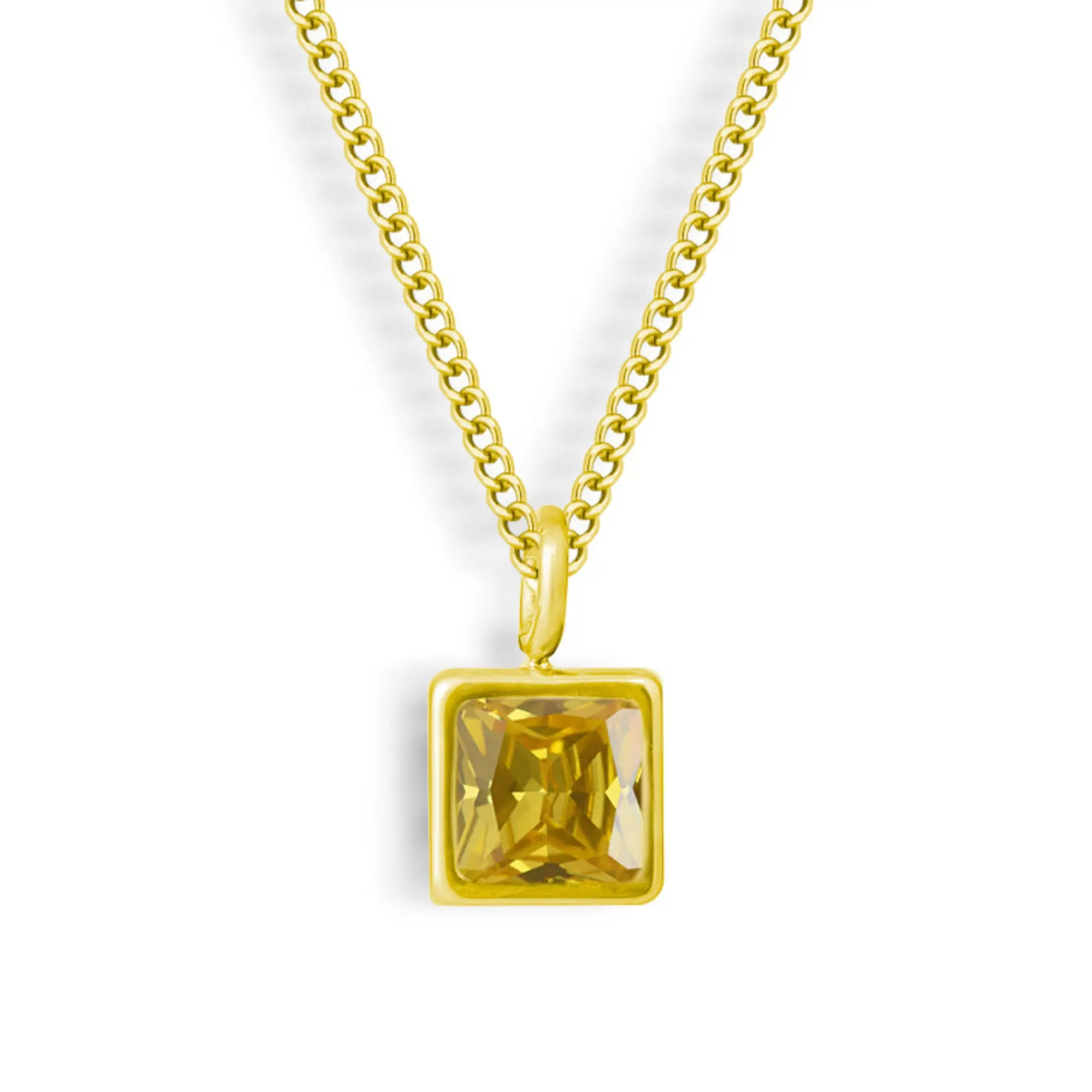18K Gold Waterproof, Citrine - November CZ