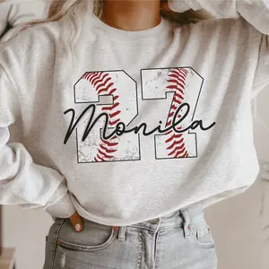 Personalized Baseball Unisex Sweatshirt Custom Number with Name, Custom Baseball Mom Sweatshirt,  Baseball Lover Shirt, Baseball Player Shirt