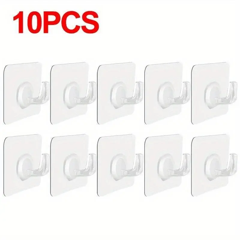 Wall hooks - Self-adhesive, suitable for use in kitchens, bathrooms and for hanging clothes, suitable for bathrobes, wall-mounted