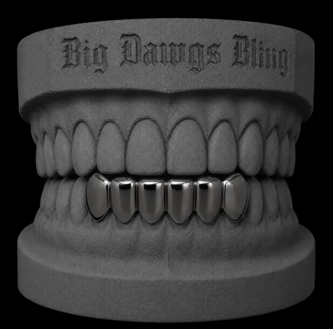 Gunmetal Black Bottom 6 Lower Grillz