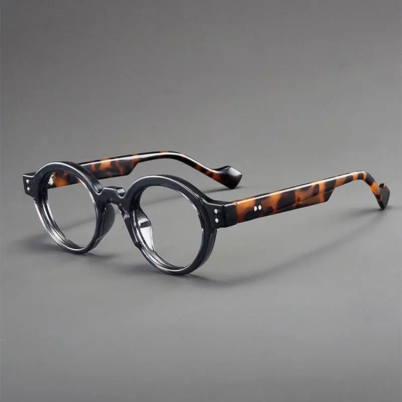 2025 New Women's Retro Round Polyamide Frame High Quality Eyewear - Blue Light Blocking Non-Prescription Lenses, Lightweight Durable Glasses, Color Block Rice Grain Design, Vintage Party Accessory for Daily Work-Study Use