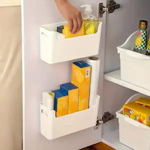 Wall Mounted Storage Box, No Drill Cabinet Organizer, Door Fridge Bag Holder, Home Organization Essentials, Kitchen Organizers, Space-Saving Design, for Kitchen, Durable Material