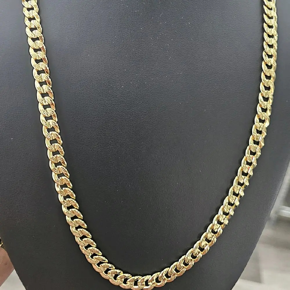 cuban linck chain Size 24" - Gold-Plated Cuban Chain for Men & Women, Heavy-Duty Jewelry