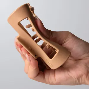 Mello Flexible Claw Clip, Medium 4-Inch, Light Brown 1-Pack, Made in Korea