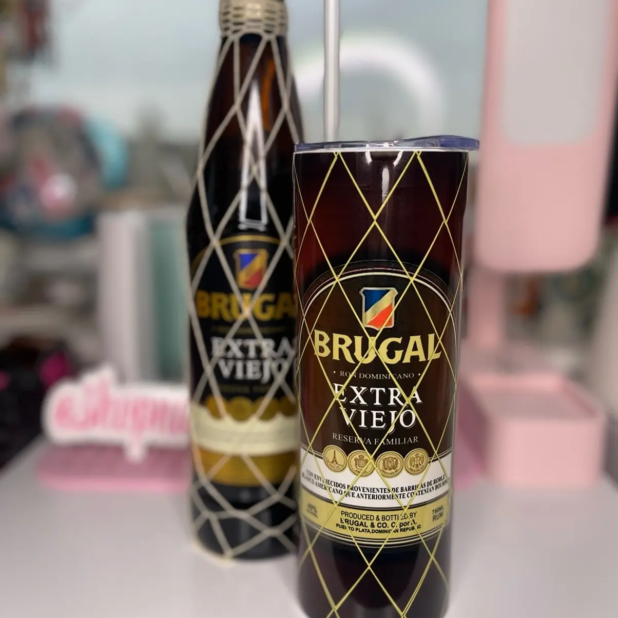 Brugal 20 oz skinny tumbler