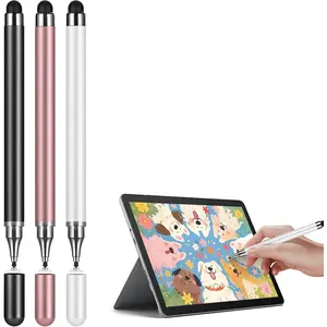 Tablets Stylus Pen 3-Pack for All Touchscreen with Precision Disc Tip, 2-in-1 Universal Stylus Compatible with Android, iOS, and Phone– Perfect for Writing, Drawing, and Note-Taking