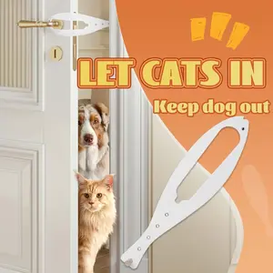 Cat Door Latch, 1Pc Cat Door Stopper Pet Door Latch to Keep Dog Out of Litter Box and Food, Door Prop for Cat with 5 Adjustable Size Strap 2.5-6" Wide, Flex Latch Cat Door Holder,  No Measuring, No Wall Damage, Easy to Install, Home