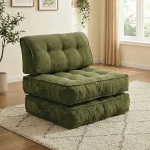 QIMENG Convertible Folding Sofa Bed - Sponge-Filled Sleeper Chair with Pillow, No-Assembly Compression 1-Person Floor Mattress for Living Room, Bedroom, One Person couch