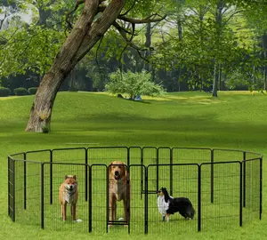 Outdoor Pet Enclosures  Popular Spring  2026 ,40 Inch 16 Panels Large Space Dog Playpen with Door, Escape-Proof Outdoor Dog Exercise Pen for Yard & Training Playpens