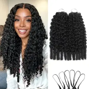Dixtefo Burmese Curly Human Hair Crochet Braids for Women, 100% Human Hair Pre-looped Fluffy Spirals with Natural Texture for Daily Wear, 12-30 Inches