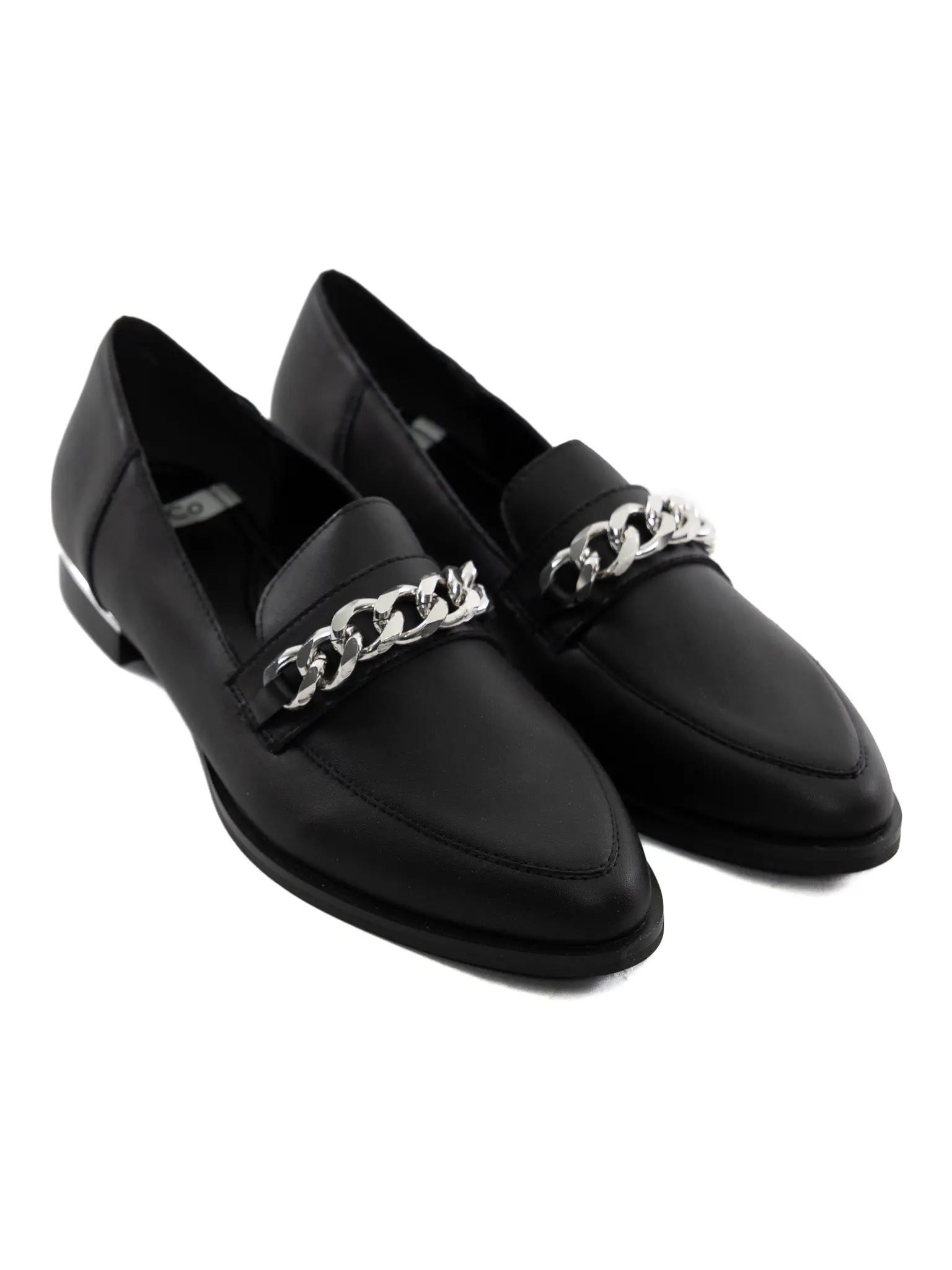 Joan Black Leather Loafers