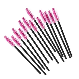 50/100pcs Lash Brushes Extended Disposable Makeup Brush Eyebrow Mascara Rod Bendable, Microfiber Material, Single Item Pack