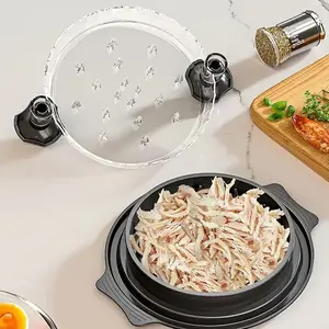 Chicken Shredder with Widened Anti Slip Mat Fix Time Saving Fitness Meal Prep Transparent Lid Shred Slice Mince for Clean Eating Kitchen Tool Ideal for Shredding Slicing Mincing and Healthy Meal Prep Suitable for Tocas Buffalo Chicken Dip