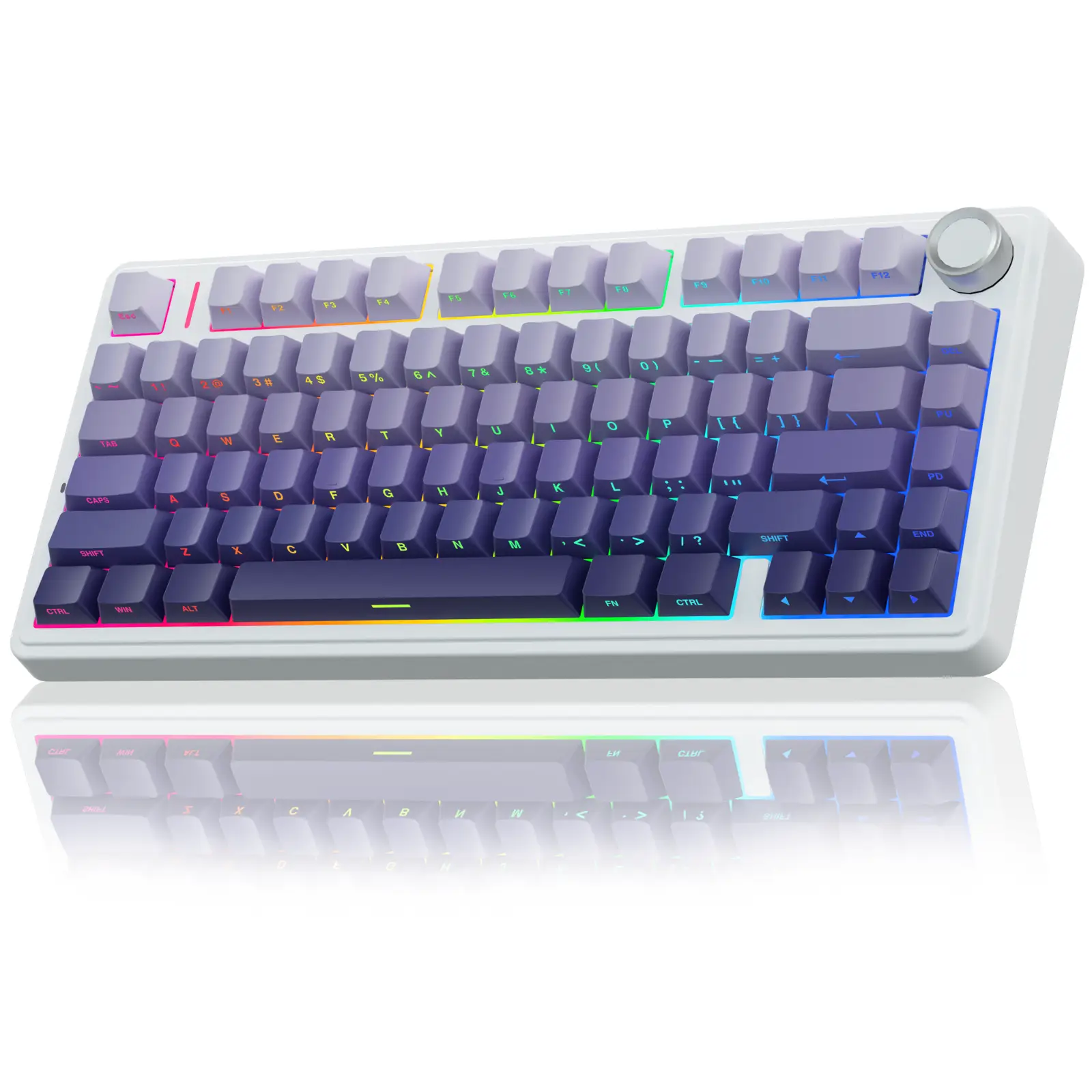 AULA F75 Pro Tri-Mode Wireless Mechanical Gaming Keyboard, Knob Control 75% Washer Hot Swappable Custom Keyboard, RGB Backlight, Pre-lubricated Linear