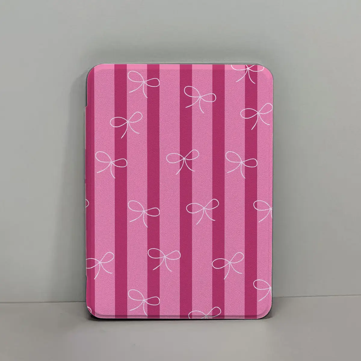 Pink Bow Flip PU Leather Kindle Case with Clear Soft TPU Back - Lightweight Protective Cover for Paperwhite 12th Gen (7 in), 11th Gen (6.8 in), Kindle 2022/2024 (6 in) Reading Tablet, Offers Protection
