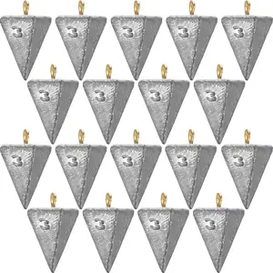 18 Pieces Pyramid Sinkers Fishing Weights Triangle Fishing Sinkers Rig Pyramid Sinker for Ocean Saltwater Surf Bass Casting Gear Tackle