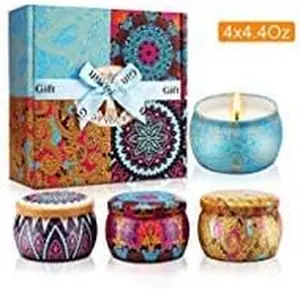 6-Pack Scented Soy Candle Set – Lavender Vanilla, Eucalyptus, Sandalwood, Jasmine & White Tea, Coconut, Sage | Natural Long Lasting Aromatherapy Candles for Home, Relaxation & Birthday Gifts JGXLQ