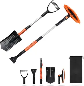 6-in-1 Snow Shovel & Rotating Snow Brush 39" | EcoNour Ice Scraper