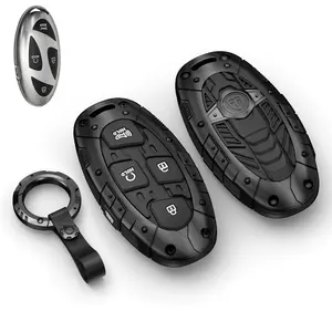 Heavy Hyundai 5-Button Key Fob Cover Case Protector - Fits 2023-2026 Elantra, Sonata, Ioniq, Santa Fe, Santa Cruz, KONA, Tucson, Grandeur - Car Accessories, Auto Parts Accessories