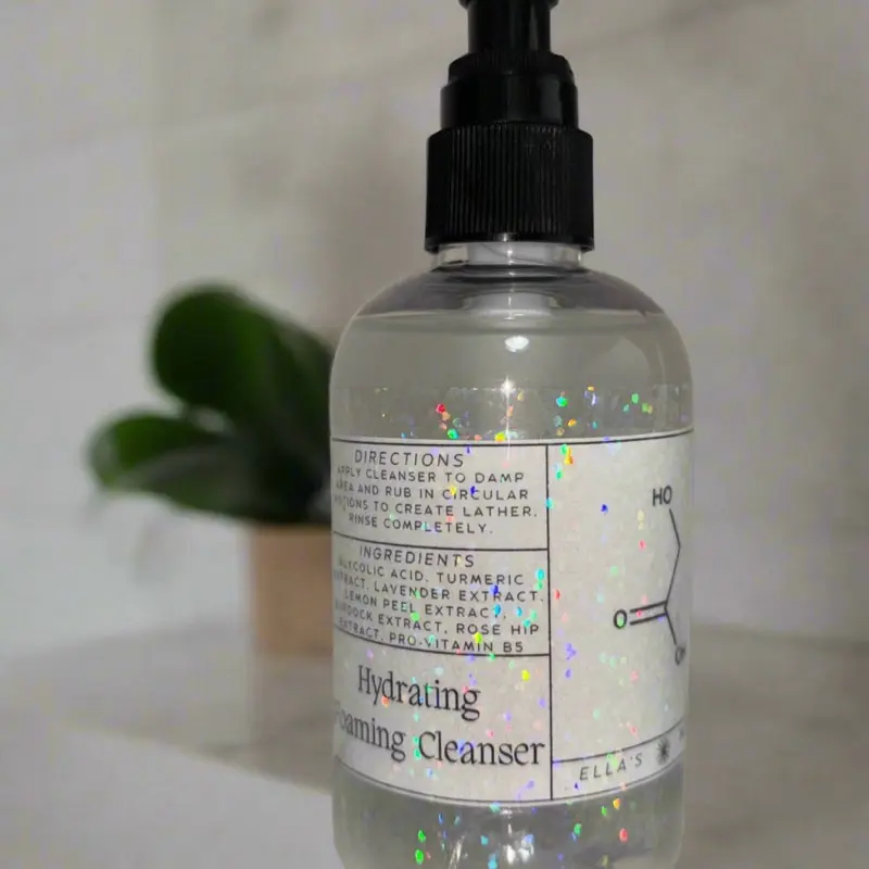 Ella's Hydrating Foaming Cleanser Body & Face - Hydrating Formula for Facial Cleansing, Ideal for Skincare Glycolic Glycolic Acid Exfoliant Radiant Gentle Hydrate