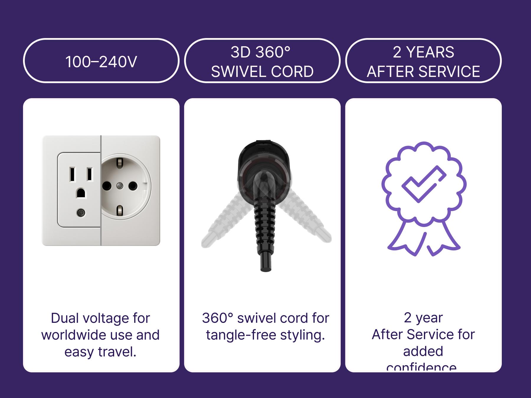 GLAMPALM GlamMuse 1" Hair Straightener - All-Ceramic Flat Iron Infused with Vita-C, Salon Results with Less Heat Damage, Trusted by K-Pop Hair Stylists, Dual Voltage Hair Straightener, Silk Press (GP201T Purple)