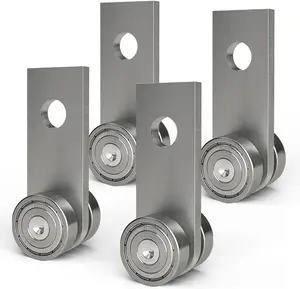 Fit 1-5/8 inch wide strut channel, heavy duty double bearing trolley rollers, sturdy sliding wheel assembly for industrial use Steel