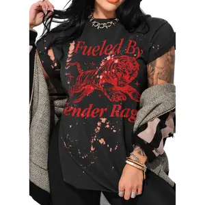 FUELED BY TENDER RAGE BLEACHED OUT SIDE SLIT TEE