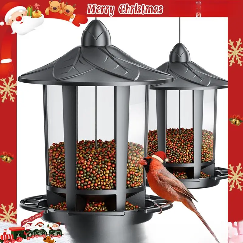 2 Pack Bird Feeders for Outdoor Hanging, Classic Castle Design Fun Assembly Squirrel Proof Bird Feeders, Attracting Wild Birds Cardinals Goldfinches Chickadees Finches Sparrows Sunflower Seeds