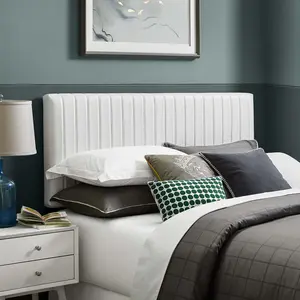 Keira Faux Leather Full / Queen Headboard in White