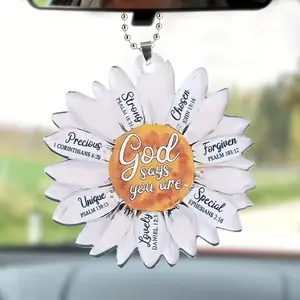 Car Hanging Decoration Backpack Keychain Accessory, Sunflower Flower Ornament, Unique Car Interior Decor for Styling, Car Interior Decorative, Car Interior Ornaments