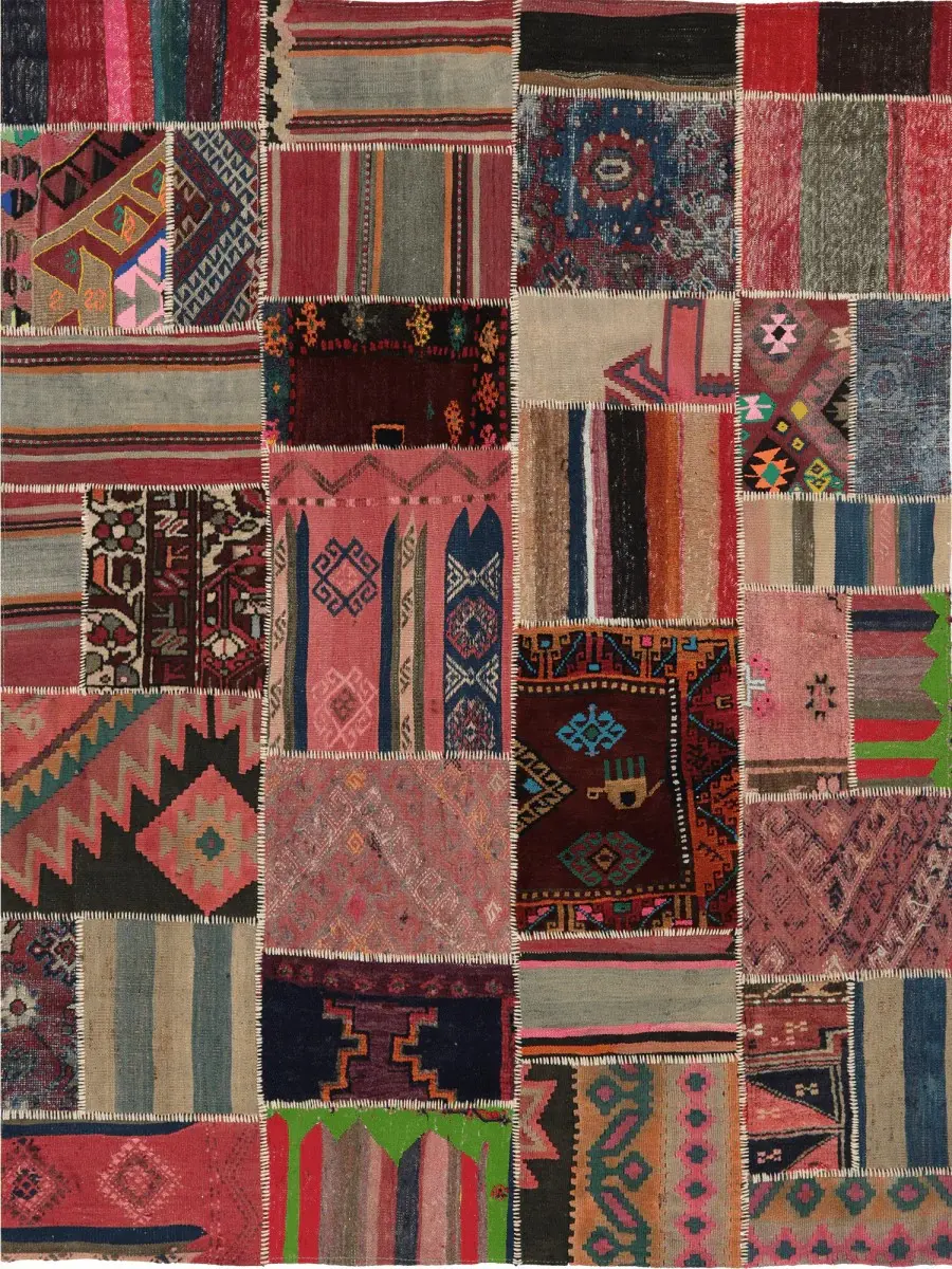 5x7 Pink Vintage Persian Patchwork Kilim Area Rug