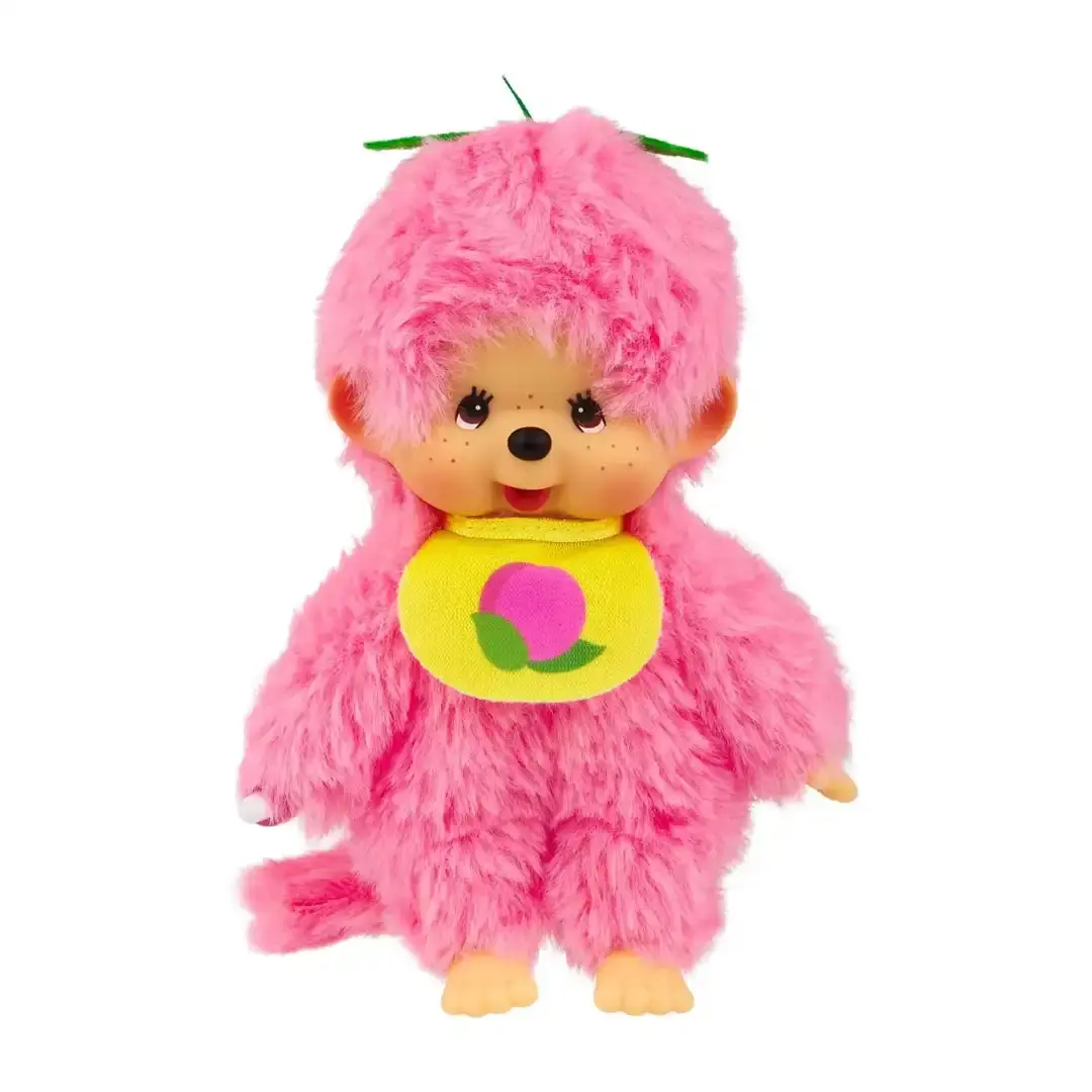 Blush Pink Fruit-Color Monchhichi Collectible Doll, Kawaii Aesthetic Cute Collectibles, 3D Animal Fabric Stuffed Toys