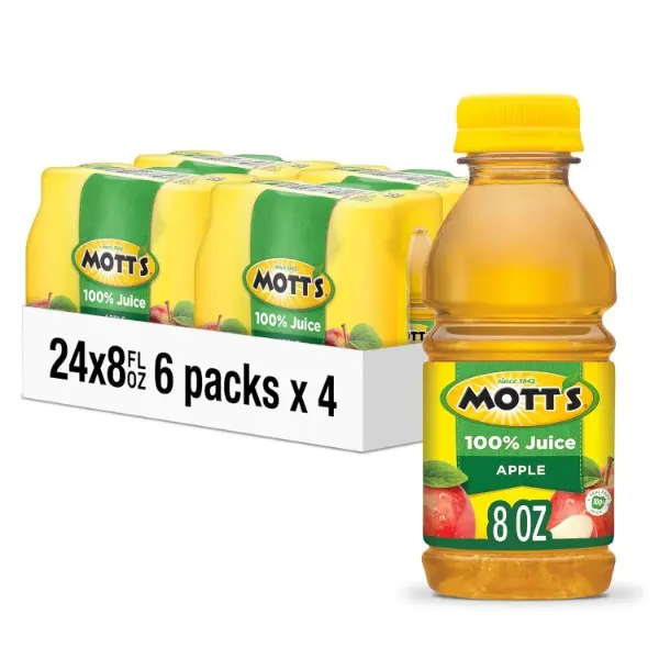 100% Original Apple Juice, 8 Fl Oz Bottles, 24 Count (4 Packs Of 6), 2 Servings Of Fruit, 100% Fruit Juice, Gluten-free, Caffeine-free, Kosher, Contains No Artificial Colors Or Sweeteners