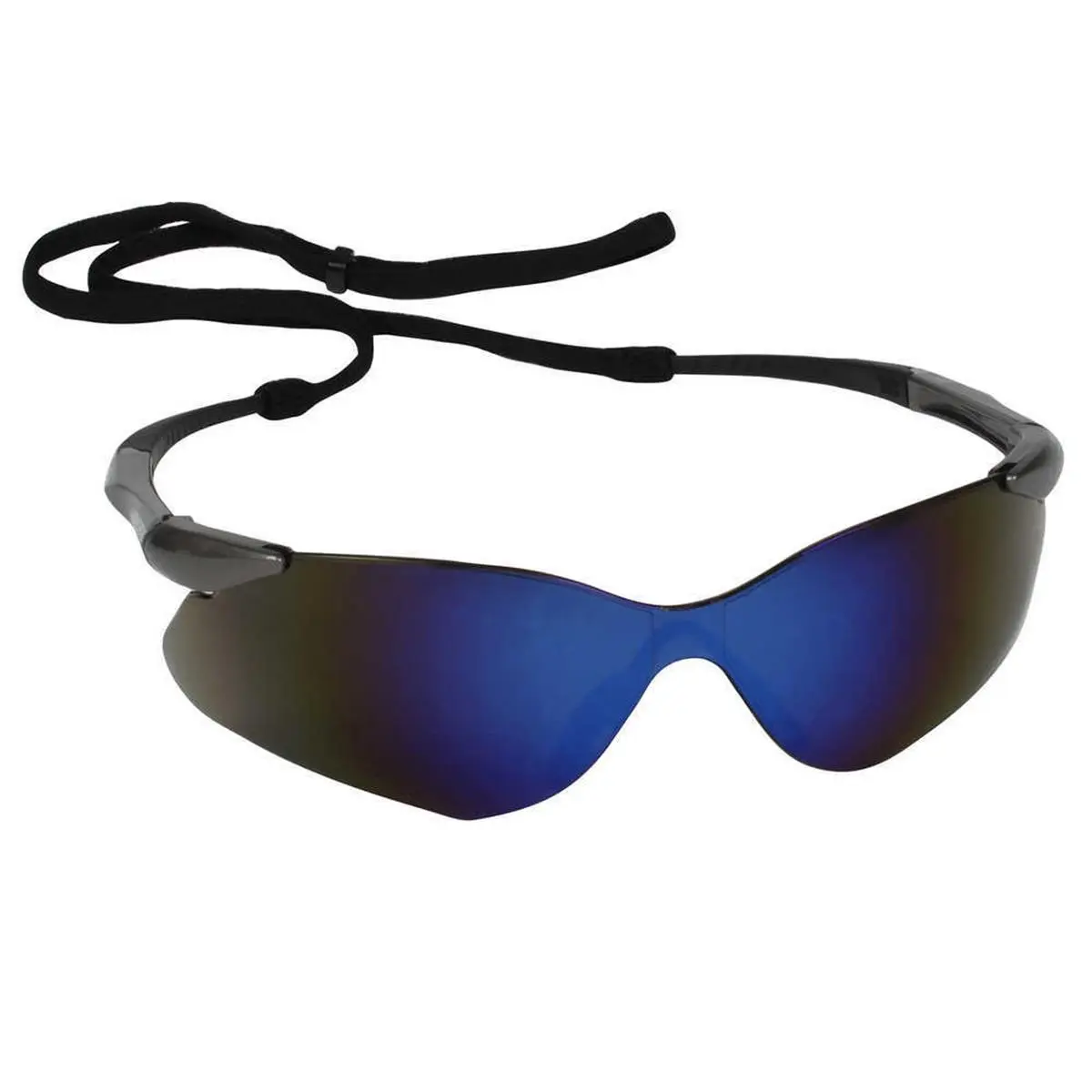 212 MAIN Jackson Safety Nemesis VL Work Safety Equipment Glasses - Gunmetal Frame, Blue Polycarbonate Lenses, Lightweight (0.05 lbs), 99.9% UVA/UVB/UVC Protection, Neck Cord, Frameless Sport Look, Soft Touch Temples, Base Curve 8.25
