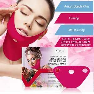 5-Pack Cooling Skin Firming Facial Lifting Mask Bandages, Tightening Chin Lift, Elastic Reusable Face Lifting Tool, Overnight Use Elastic Lifting Mask, Facial Care Tools