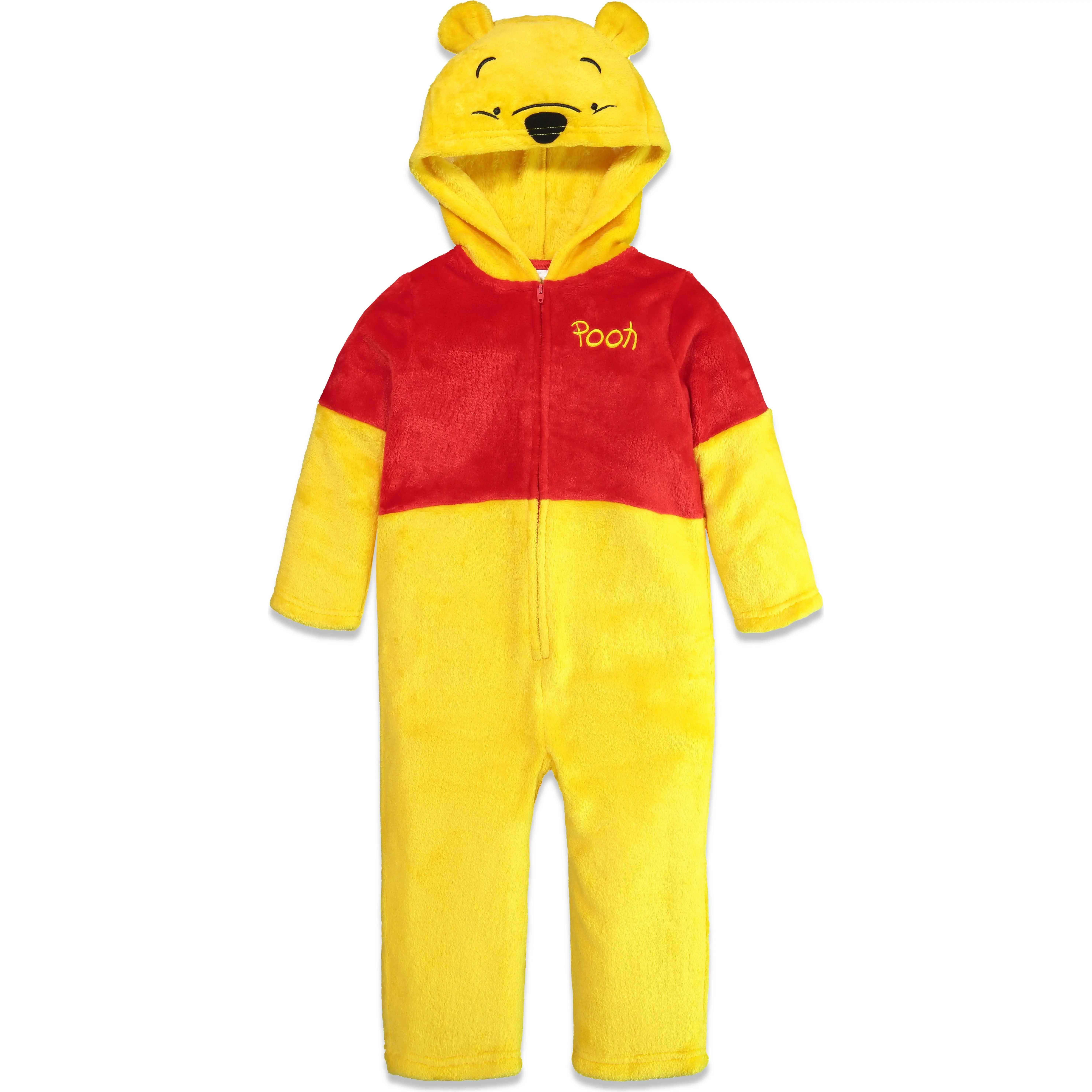 Disney Winnie the Pooh Matching Family Cosplay Fleece Hooded Coverall