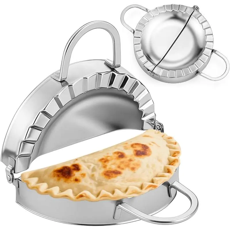 3-Set Stainless Steel Corn Cake & Dumpling Maker Kit, Kitchen Utensils with Serrated Leak-Proof Edges for Corn Cakes, Dumplings
