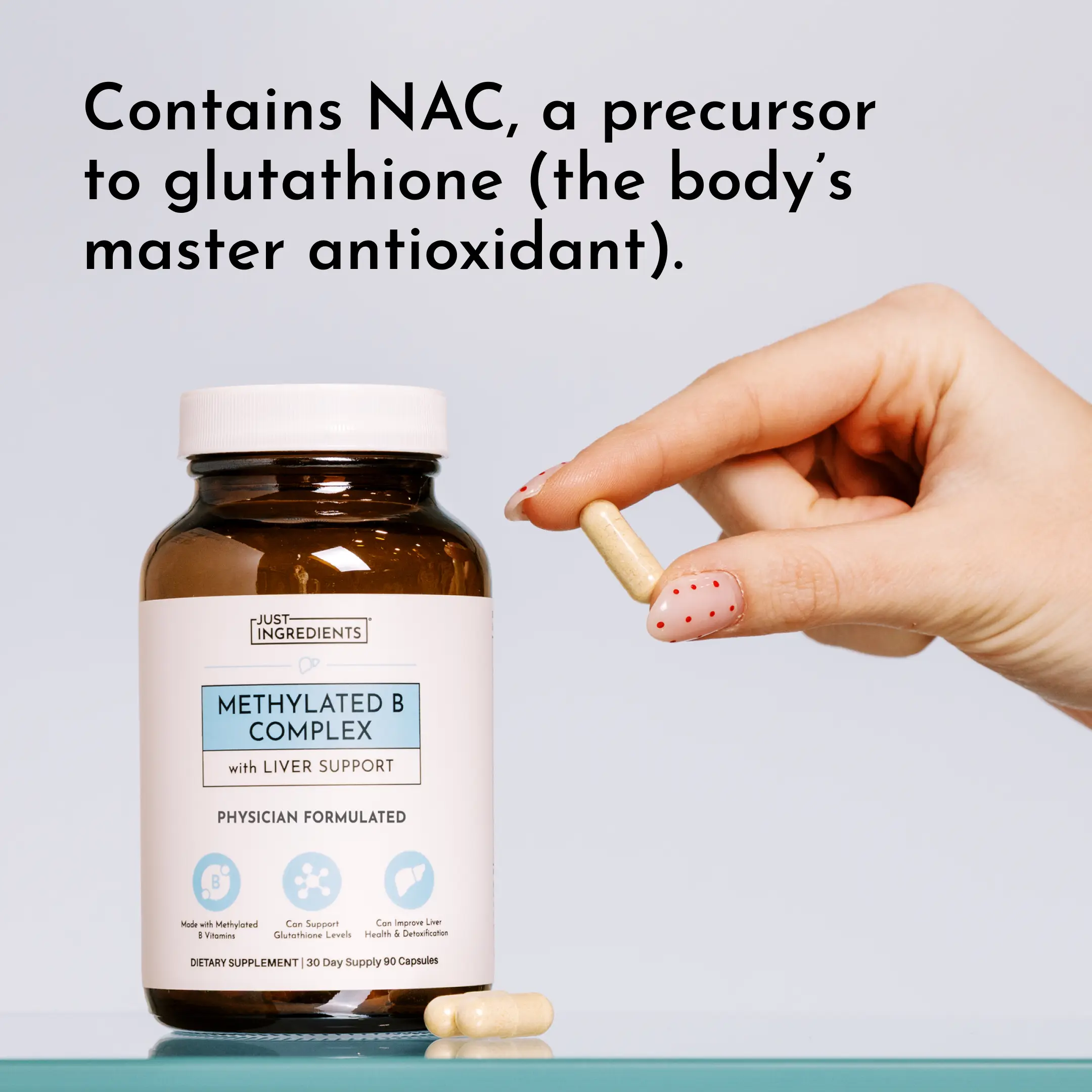 Just Ingredients Methylated B Complex with Liver Support 90 Capsules Supports Energy, Detoxification, Glutathione Production & Healthy Skin With Methylated B Vitamins, NAC, Milk Thistle & Dandelion Root - TikTok Shop Just Ingredients Methylated B Complex with Liver Support 90 Capsules Supports Energy, Detoxification, Glutathione Production & Healthy Skin With Methylated B Vitamins, NAC, Milk Thistle & Dandelion Root - TikTok Shop