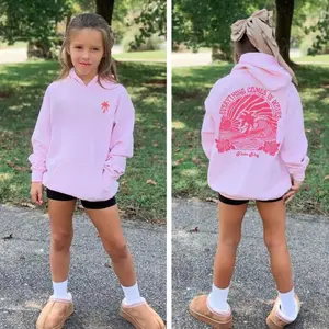 Youth Pink Palm Puff Hoodie, Everything Comes in Waves Oversized Sweatshirt, Unisex Loose Fit, Gift For Fans