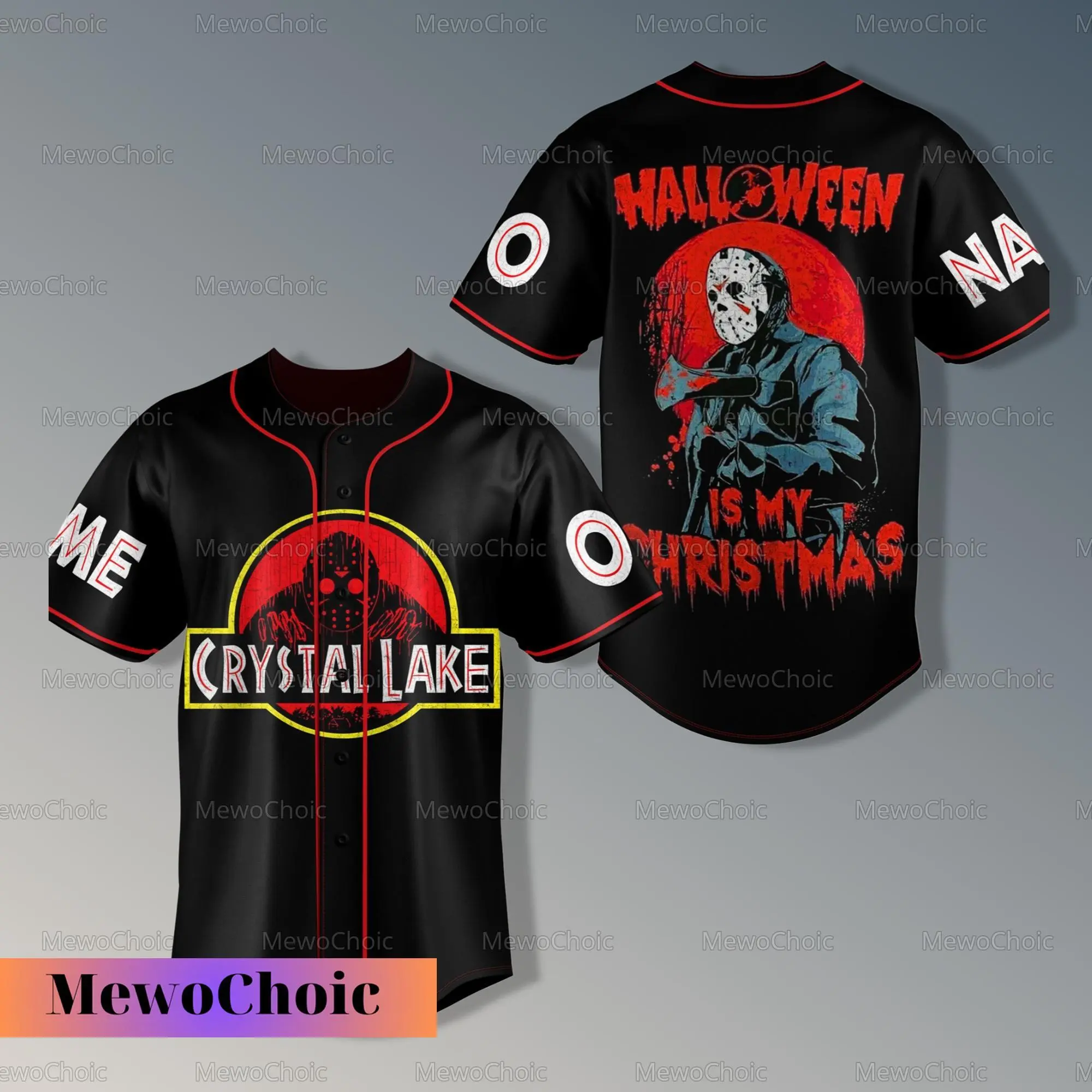 Halloween Horror Jason Voorhees Baseball Jersey, Personalized Horror Christmas Tshirt, Jersey For Men Kids