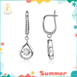 EOM 18K Gold-Plated Moissanite 1ct Y2K Glow of Firefly Teardrop Dangle Earrings Valentine's Day Wedding Engagement Anniversary Romantic Elegant Gift Daily Wear