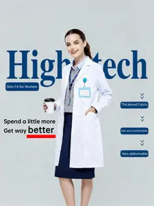 High-Quality Lab Coat Lab Jacket, Comfortable & Durable Design, Ideal for Scientific Research & Medical Use, Essential Laboratory Clothing，White Coat.