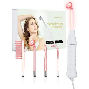 High Frequency Facial Machine Skin Care Tool for Wrinkles Reducing Skin Tightening High Frequency Facial Wand with 4 Tubes