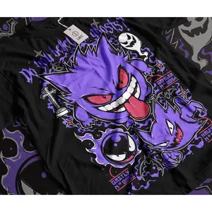 Gengar Ghastly T-Shirt, Ghost Type element Silhouette, Video Game T-Shirt, Japanese Anime U6
