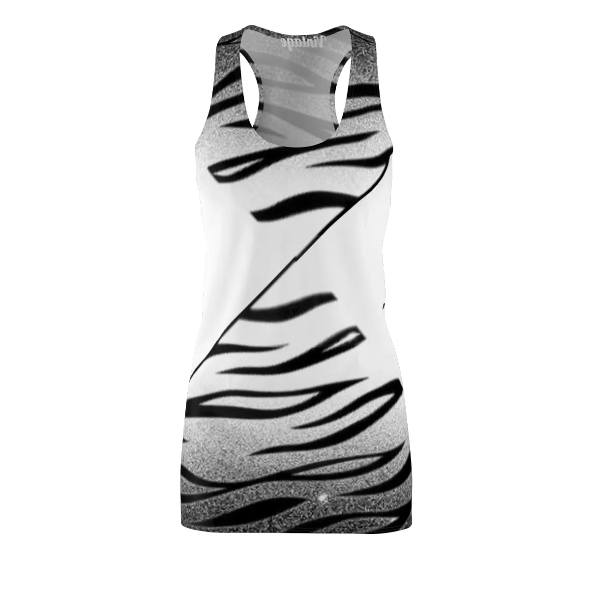 Women's Custom Zebra Print Cut & Sew Racerback Dress (AOP)