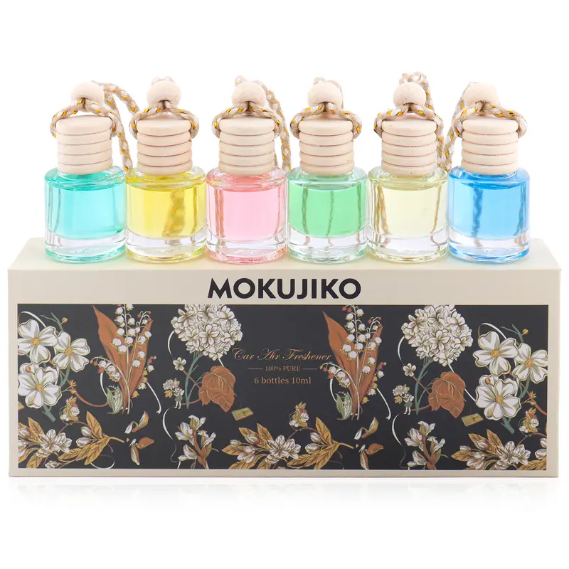 6-Pack Christmas Car Essential Oil Aromatherapy – Suspended Air Freshener for Cars & Homes, Natural Auto Interior Diffuser (Unisex) – Durable for Holiday Drives