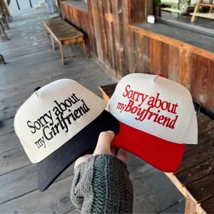Sorry about my Boyfriend & Girlfriend Embroidered Classic Dad Hat, BF and GF Richardson Trucker Hat, Bf and Gf Matching Baseball Hat