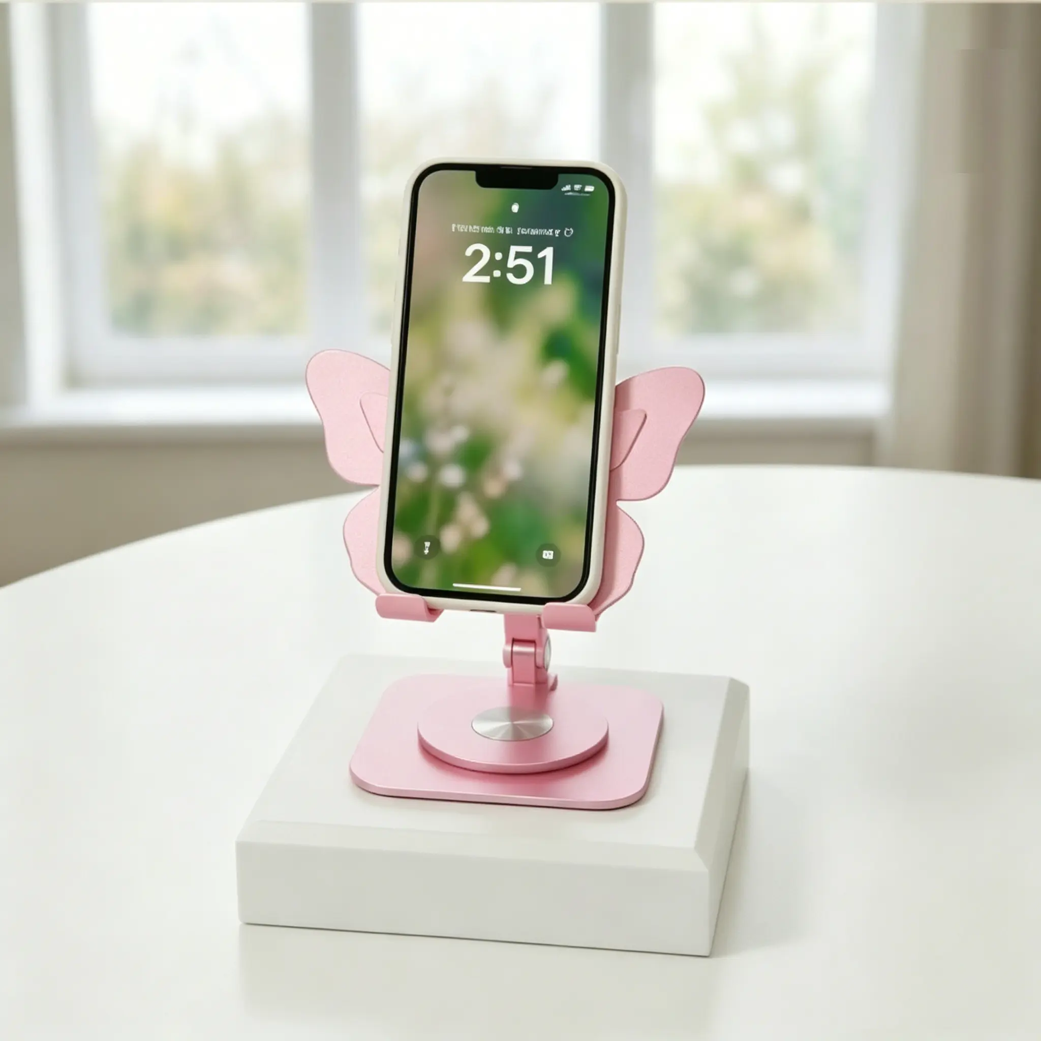 2026 New Metal 360° Rotation Butterfly Smartphone Desktop Mount - Premium Aluminium Folding Stand, Anti-Slip Durable Portable Bracket, Kitchen Accessory for Video Watching, Fits Cellphone/Mobile Tablet, for Fashion Girls (Kitchenware Accessories)