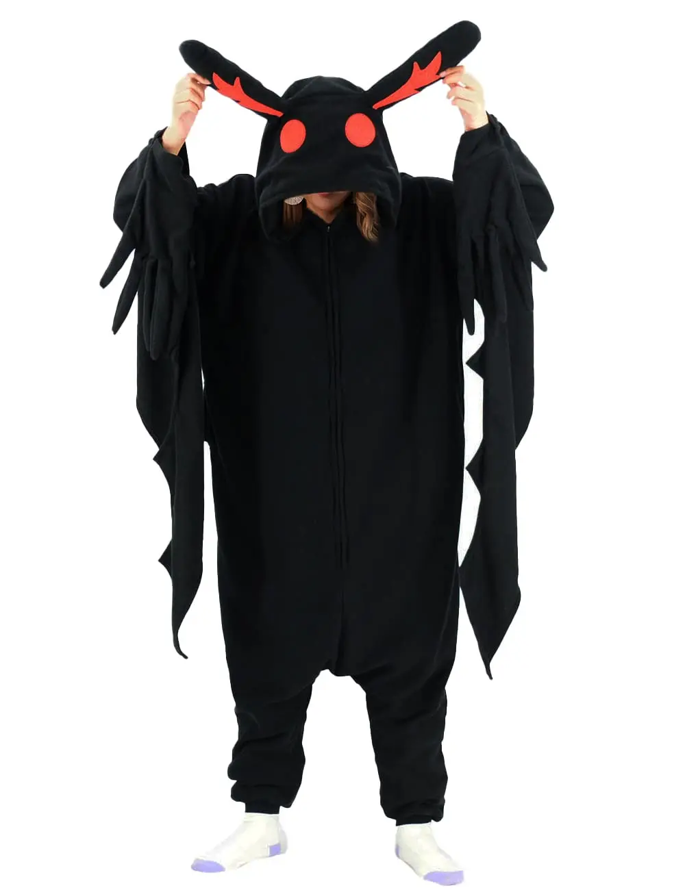 Mothman Onesie Costume Adult Fun Animal Halloween Cosplay Women Loungewear, Baggy Comfort, Minimalist Soft